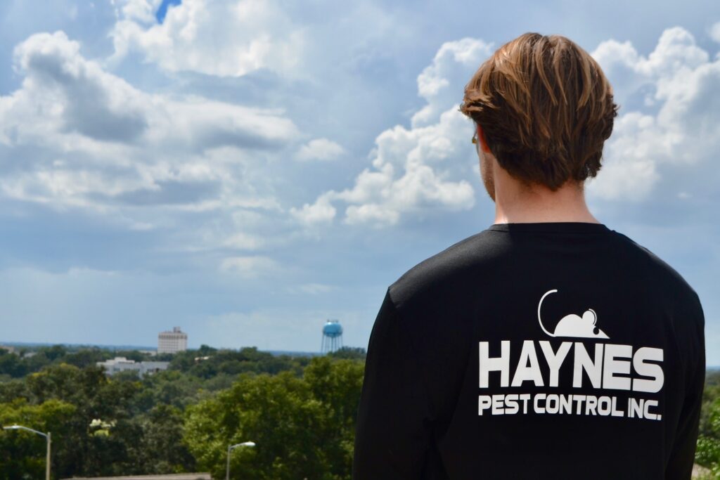 Haynes Pest Control team member overlooking Lake Wales, Florida