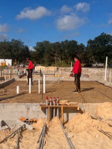 Haynes technicians applying a termite pre-treatment at a new construction site